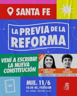 La Previa de la Reforma, un espacio de participación ciudadana para la nueva Constitución de Santa Fe